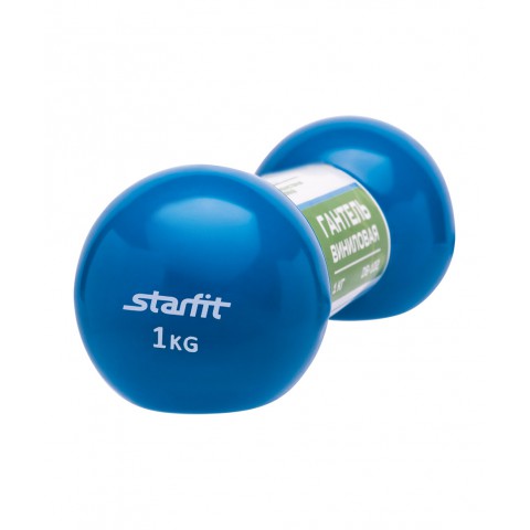 Гантель виниловая StarFit DB-102 1 кг синяя