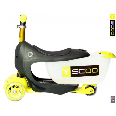 Самокат-каталка 3 в 1 Y-SCOO Mini Jump&Go со светящимися колесами