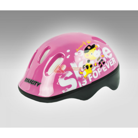Шлем для роликов детский MAXCITY Baby Teddy pink