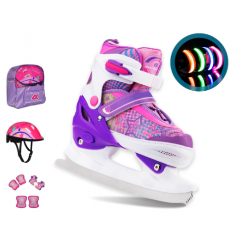 Набор коньки раздвижные ледовые SET CK-SK1107 Violet