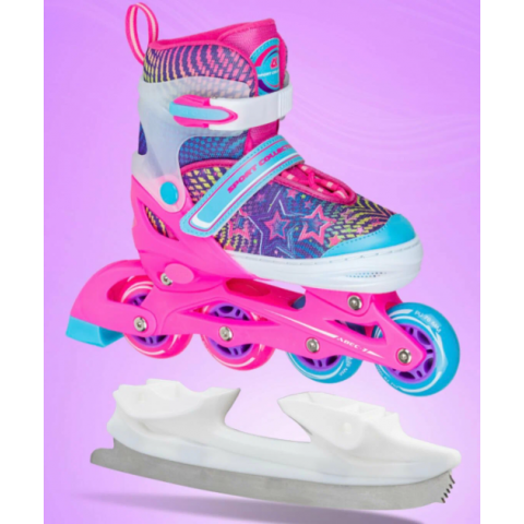 Раздвижные роликовые коньки трансформеры CK-SK-P320-31 Pink (со сменными лезвиями)