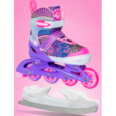 Раздвижные роликовые коньки трансформеры CK-SK-P320-31 Violet (со сменными лезвиями)