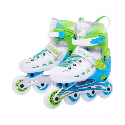 Роликовые коньки детские раздвижные Ridex Twist Green
