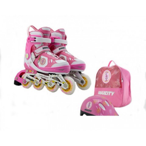 Роликовые коньки детские (раздвижные) MAXCITY Little Rabbit Combo pink