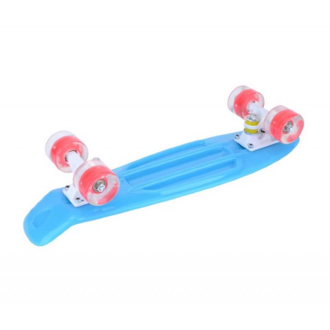 Мини-круизер Maxcity Plastic Board GLOSS small blue со светящими колесами