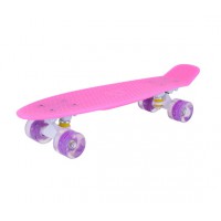 Мини-круизер Maxcity Plastic Board GLOSS small pink со светящими колесами